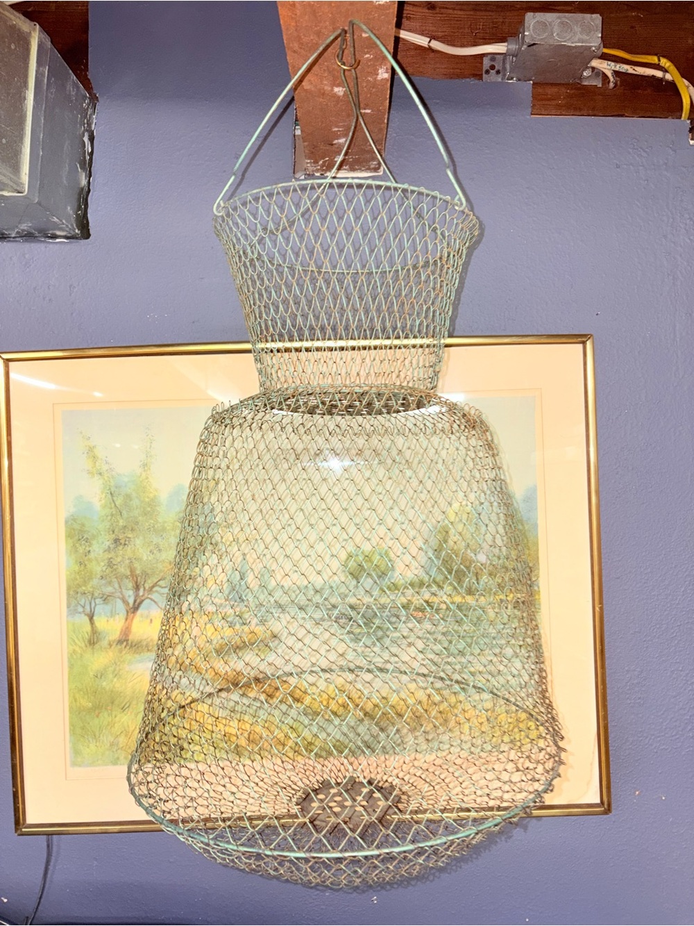 Vintage French Fishing Basket
